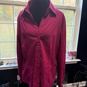 Ladies Fuchsia Pink Button Shirt